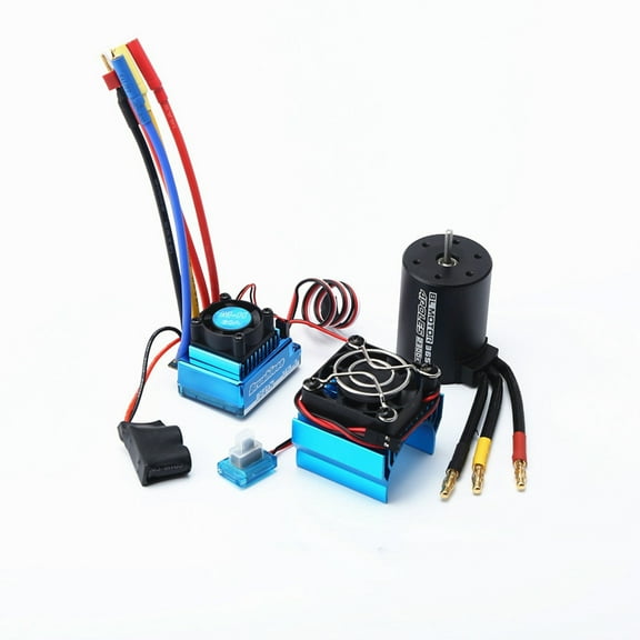 Brushless 3650 2300KV Brushless Motor & With 80A ESC & Heat Sink Cover Combo Replacement For HSP HPI Wltoys  1:8/1:10 Remote Control Car And Boat Part