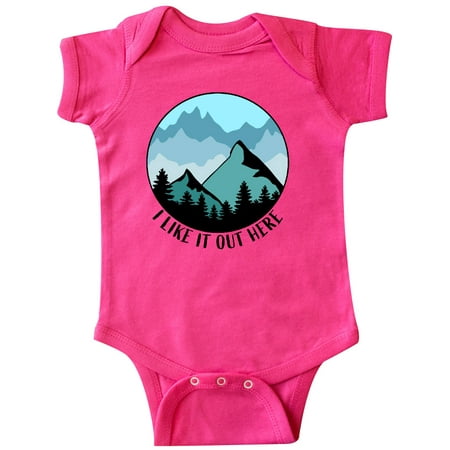 

Inktastic I Like It Out Here Mountains in Blue Gift Baby Boy or Baby Girl Bodysuit