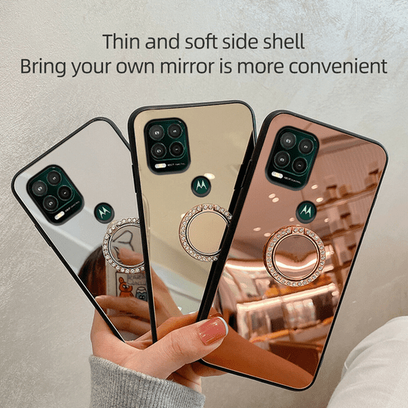 Case For Motorola Moto G Stylus 5G 2021 Luxury Holder Stand Mirror Case Cover With Ring