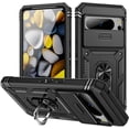 thumbnail image 1 of KOMI for Google Pixel 8 Pro Case Military Grade Drop Shock Protection Cell Phone Cover with Slide Camera Cover Built-in 360° Rotate Ring Stand for Pixel 8 Pro 6.7 Black, 1 of 5