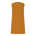 thumbnail image 5 of ITSAME Women's Mini Dress, Sleeveless Cotton Linen Crew Neck Summer Casual Loose Dresses Brown XL, 5 of 6