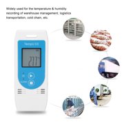 M Buder LCD USB Temperature and Humidity Data Logger, Reusable Record up to 32,000 Points, High Accuracy Sensor, Generates PDF and CSV Reports Automatically, 3.5 inches / 8.9 cm, White/Blue
