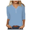 thumbnail image 2 of 3/4 Length Sleeve Womens Tops 2026 Spring Summer V Neck Business Dressy Casual Office Work T Shirts Blouse, 2 of 6