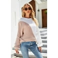 thumbnail image 4 of Women Sweaters-Oversized Chunky Knit Color Block Drop Shoulder Batwing Sleeve Pullover Sweater Tops, 4 of 6