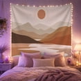 thumbnail image 2 of Neutral Mountains with Terracotta Sun and Birds, Calming Minimalist for Nature Lovers, Abstract Landscape Wall Decor, Housewarming Gift, Tapestry Wall Hanging for Living Room and Bedroom, 2 of 7