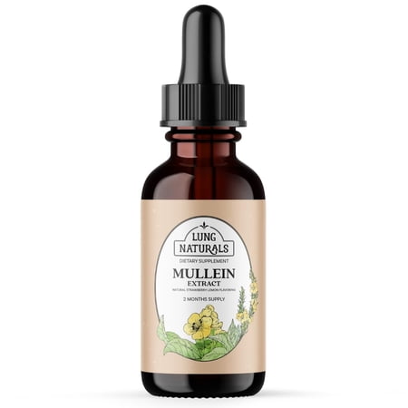 Lung Naturals Mullein Drops - 10:1 Concentrated Mullein Leaf Extract - Supports Daily Respiratory Health, Alcohol-Free - 60 Servings - Strawberry and Lemon Flavor - 2 month Supply