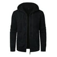 thumbnail image 4 of sususu Mens Plain Hoodies Cotton Sport Fitness Casual Hooded Cardigan Knit Jacket Sweatshirt For Active,Black,XL, 4 of 6