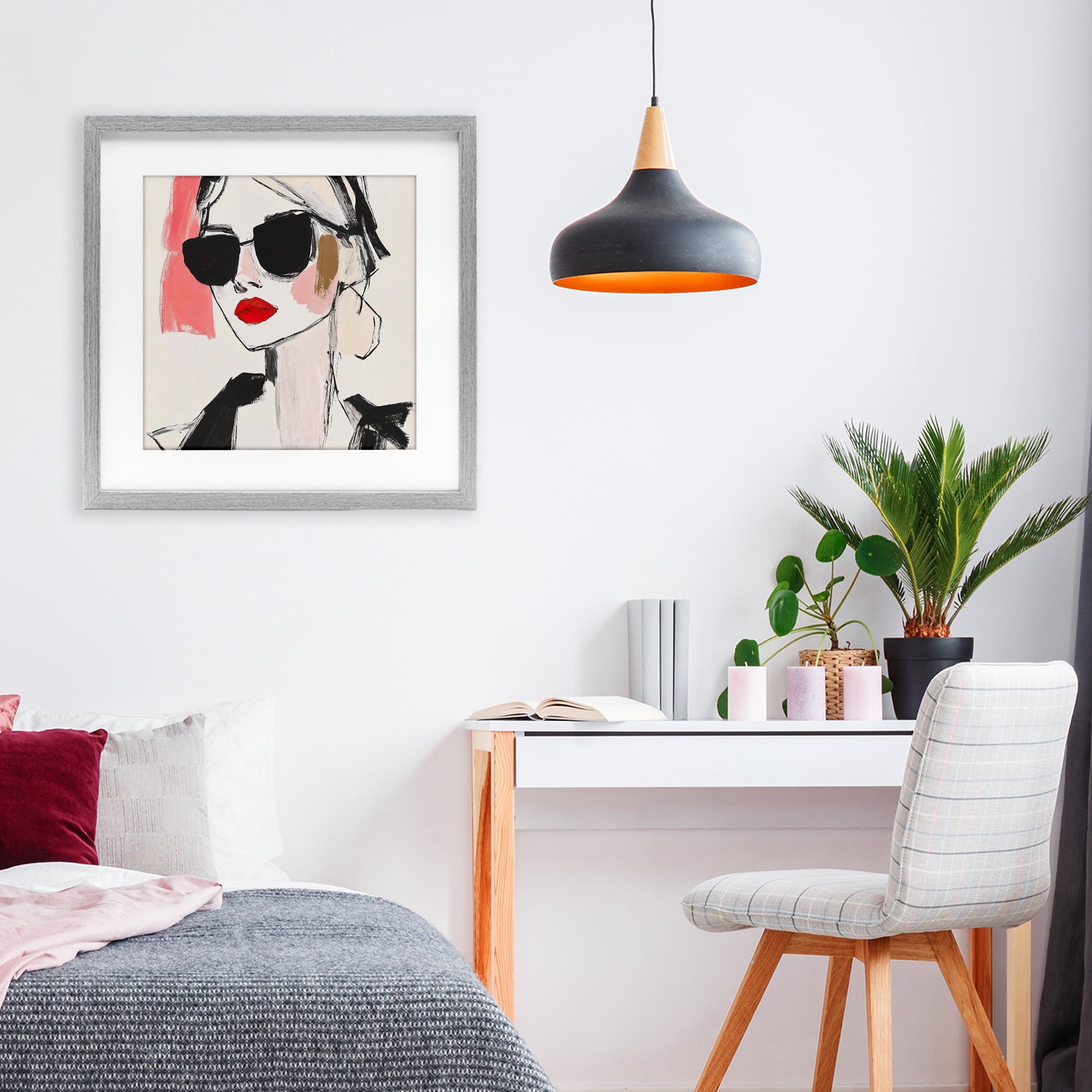 Stupell Industries Sassy Glamour Sketch Gray Framed Print Under Glass, design by Andrea Haase