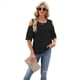 thumbnail image 2 of Blusa de Verano de Corta con Hombros Descubiertos y Encaje Acampanado para Mujer Negro XL, 2 of 10