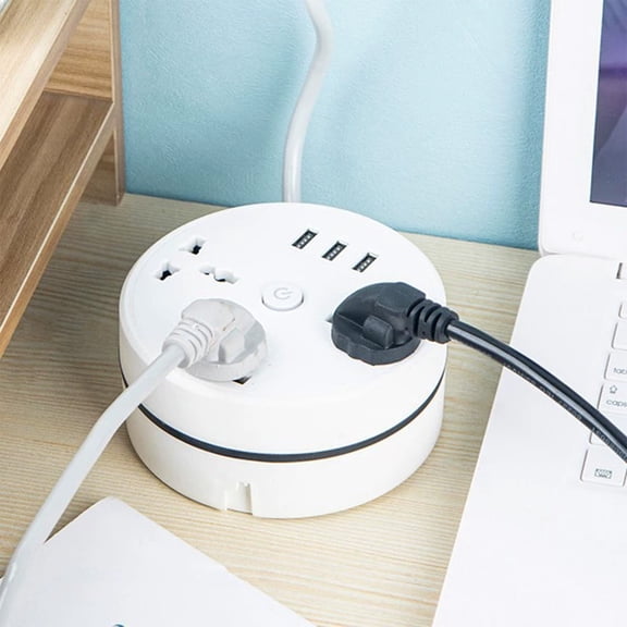 HOARBOEG Power Strip with USB, Multi Plug Extension Cord with 3 AC Outlets and 3 USB Ports, 70.8in Long Cord for Office, Dorm, Travel Essentials