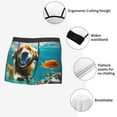 thumbnail image 3 of Fuzoiu Dog Underwater Adventure Print Men's Ultra Breathable Underwear,No Riding Up Boxer Briefs with ComfortFlexible Waistband-Small, 3 of 5