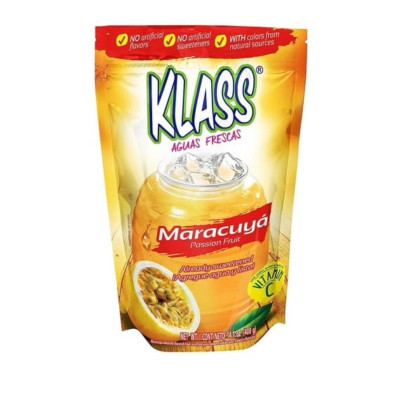 Klass Maracuya Passion Fruit Drink Mix 14.1 oz (Pack of 32)