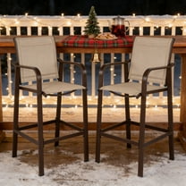 Ktaxon Outdoor 2-Piece Bar Stools High Patio Chairs, Patio High Bar Chairs for Indoor and Outdoor Use, Metal Frame Bar Stools