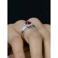 thumbnail image 3 of Diamond-Capitals 2.15 Carat Oval Cut Red Ruby Gemstone with Natural Diamond Beautiful Wedding Ring for her Solid 14K White Gold Size 7, 3 of 7