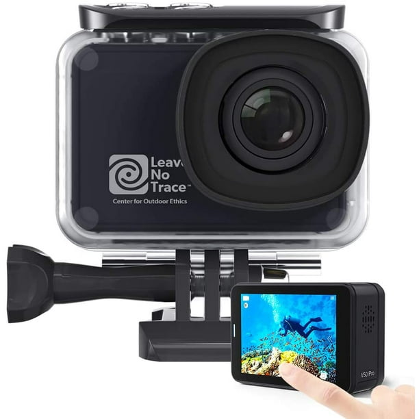 Akaso V50 Pro Leave No Trace Special Edition Action Camera Touch Screen 4k60 Waterproof Camera Features Eis And Wi Fi Remote Control Sports Camera With 3 Batteries Wrist Strap And Accessory Kit