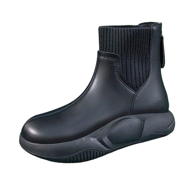 Botas de nieve de invierno para mujer, botines de felpa suave, antideslizantes, cómodos, color nude negro 39 Yuyangstore botas de nieve