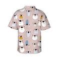 thumbnail image 3 of Fotbe Cute Hand Drawn Bear Hawaiian Shirt for Men Unisex Summer Beach Casual Short Sleeve Cotton Linen Button Down Shirts-Large, 3 of 9