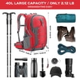 thumbnail image 2 of Mochila de senderismo Maelstrom, impermeable, 40 L, con funda para lluvia, color rojo, 2 of 7