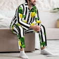 thumbnail image 7 of Hirioo Lemons on Striped for Men's Pajama Sets 2 Piece Pjs Men's Long-Sleeved Pajama Set Button Down Sleepwear,S-XXL-Large, 7 of 7