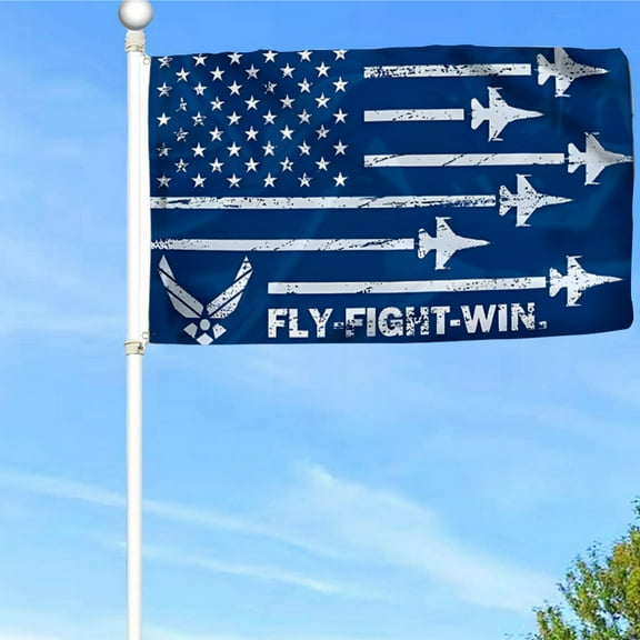 Bayyon Fly, Fight, Win U.S. Military Flag Banner with Grommets 3x5Feet Man cave Decor