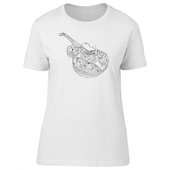 Stylized Flower Guitar Tee Women's -Image by Shutterstock