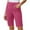Hot Pink, variant on Olyvenn Capris for Women Knee Length Stretch Workout Pants Casual Elastic Waist Summer Hiking Bermuda Shorts with Pockets Hot Pink S