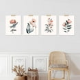 thumbnail image 3 of PixonSign Frameless Wall Art, Teal & Pink Pastel Rose Flowers Posters, Set of 4 Nature Wildflower Wall Decor, Botanical Floral Wall Décor, Classic Landscape Prints for Bedroom - 12"x16", 3 of 5