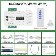 Motion Sensor Stair Light for Indoor, 47.2Long Cuttable LED Strip Lights Indoor with Remote, Step by Step Control Motion Activated Stair Lights Kit with Main Wire & Daylight Sensor (16 Stairs,3000K)