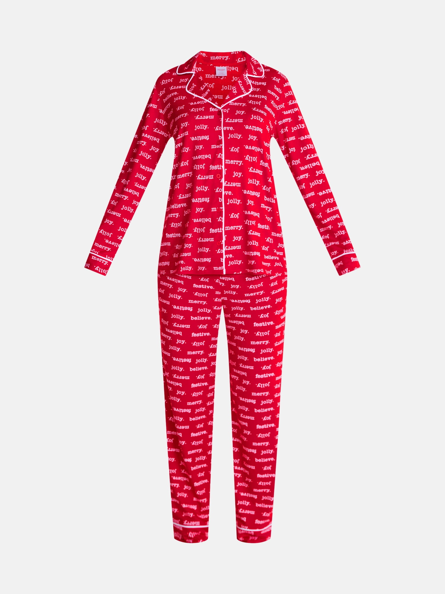 Holiday Time Matching Family Sleepwear Women's Top and Pants Set, 2-Piece, Sizes S-3X