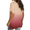 thumbnail image 5 of Wycnly Shirts for Women Summer T Shirts Womens Tees Summer Plus Size Fashion Gradient V Neck Short Sleeve Tops Ladies Girls Lightweight Tunic Blouses, 5 of 6