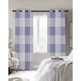 thumbnail image 3 of Purple Plaid Blackout Curtain 90 Inch Length 2 Panels Set, Spring Summer Farmhouse Buffalo Checkered Two-layer Sewing Polyester Fiber Blackout Curtain with Grommet, 52" x 90" x 2, 3 of 9