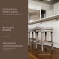 thumbnail image 2 of Maven Lane Pullman Backless Bar Stool in Reclaimed Oak Finish w/ Ash Grey Fabric Upholstery, 2 of 6