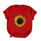 thumbnail image 1 of Gibobby Camisetas Mujer Baratas Manga Corta Blusa manga corta con cuello redondo y estampado girasol talla grande para mujer(Rojo,CH), 1 of 5