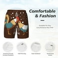 thumbnail image 4 of Kdxio Rooster And Chicken Print Men'S Swim Trunks With Compression Liner 7 Inch Inseam Quick Dry Swim Shorts, 4 of 7
