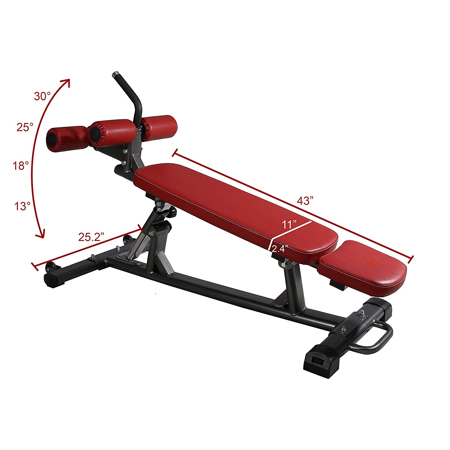 Finer Form Semi Commercial Sit Up Bench Elite, Reverse Crunch Handle 