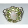 thumbnail image 4 of LBG 925 Sterling Silver Real Genuine Opal and Peridot Womens Promise Ring - Size 9, 4 of 4