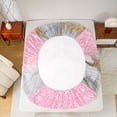 thumbnail image 5 of Castle Fairy Kawaii Ribbon Bow Girl Twin Sheet Sets 3pcs,Abstract Marble Twin Fitted Sheet Microfiber,Dreamy Princess Glitter Breathable Flat Sheet,Super Cozy Room Decor, 5 of 7
