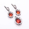 thumbnail image 2 of Red Garnet 925 Sterling Silver Platinum Plated Pendant Earring Set PS80612, Garnet Pendant Earring Set, Gift For Her, Oval Pendant Earring Set, Red Pe, 2 of 2