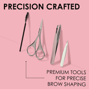 Japonesque Brow Grooming Kit, Includes Slant Tweezer, Point Tweezer, Scissors & Spoolie, 4 Piece