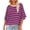 Hot Pink, variant on Women's 2024 Summer Half Sleeve Striped T Shirts Casual Crew Neck Oversized Tee Tops S Hot Pink