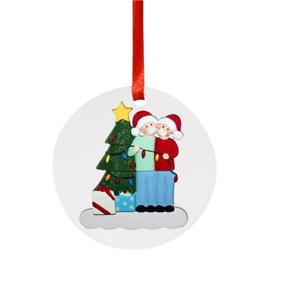 HomeDM Personalized Family Christmas Ornaments , House Family Christmas Decorations DIY Name Hanging Pendant Christmas Tree Decorations, New Home Ornament Party Holiday Decor