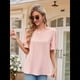 thumbnail image 4 of Blusas de Mujer 2025, Camisetas Casuales de Acampanada, Camisetas Básicas de Verano con Cuello Redondo, Blusas Lindas, Rosa XXL, 4 of 7
