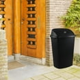 thumbnail image 5 of Teyyvn 13 Gallon Tall Kitchen Swing Lid Garbage Container, Set of 4 Plastic Trash Bin with Swing Top, Black, 5 of 14