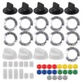 thumbnail image 1 of Plastic Cooktop Control Knobs Replacement for Roper KN002 Black White Pack of 8, 1 of 4