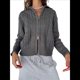 thumbnail image 1 of Cárdigan de Punto con Cuello Alto y Larga para Mujer, Moderno y Elegante, con Cremallera Frontal, Abrigo Extragrande para Otoño Gris S, 1 of 7
