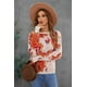 thumbnail image 3 of ABPHQTO Suéter con cuello redondo y hombros caídos con estampado floral para mujer, 3 of 5
