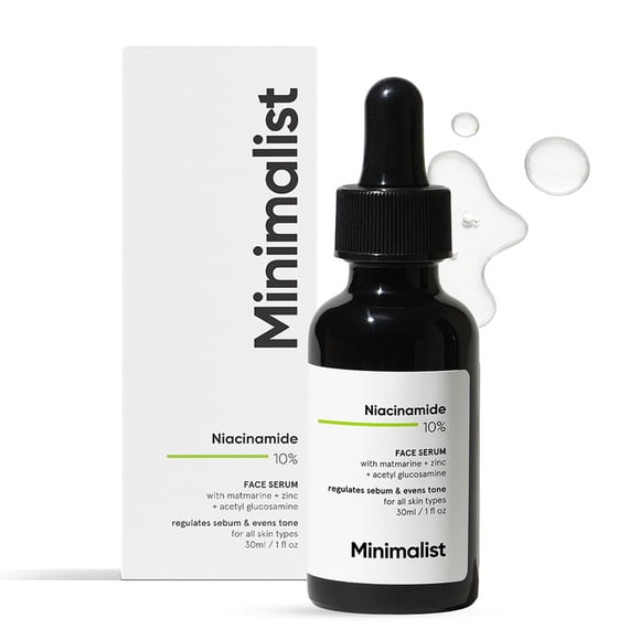Sérum facial minimalista con 10% de niacinamida y zinc, 30 ml, para controlar el acné