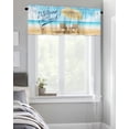 thumbnail image 4 of Kitchen Cafe Valance Curtain for Small Windows,Summer Beach Recliner Parasol Rod Pocket Short Valances Ocean Life Seaside Vacation Window Treatment Panel for Living Room/Bedroom/Bathroom,42x18in, 4 of 9