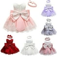 thumbnail image 2 of EIMELI Girl Strapless Bowknot Formal Dress with Headband, 2 of 4