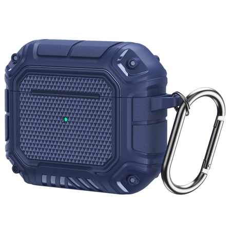 AirPods 3rd Generation Case Full-Body Rugged Hard Shell Protective Case Cover with Keychain Designed for AirPods 3 Case - Royal Blue